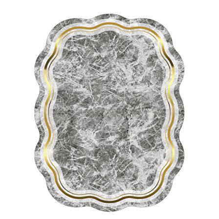 Menekşe Lazer Kesim Kaymaz Taban Dijital Baskı Halı St600204Gr