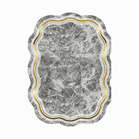 Menekşe Lazer Kesim Kaymaz Taban Dijital Baskı Halı St600204Gr