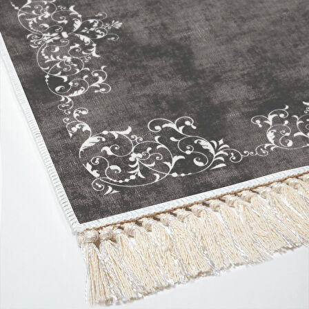 Alanur Yıldız Kaymaz Deri Tabanlı Saçaklı Dijital Halı