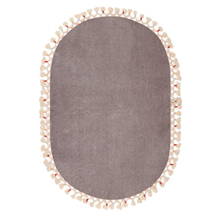 Alanur Rex Puffy Pelüş Oval Banyo Halısı