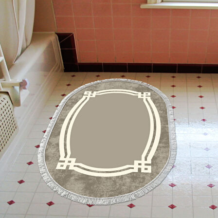 Eko Trend Djt Banyo Paspası Yıkanabilir Kaymaz Taban 657M Oval Modern