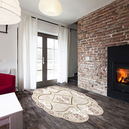 Yasemin Lazer Kesim Kaymaz Taban Dijital Baskı Halı St600158Mv