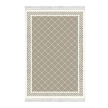 Alanur Star Kaymaz Pamuk Tabanlı Saçaklı Dijital Halı