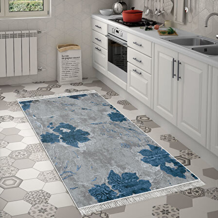 Eko Trend Djt Halı Yıkanabilir Kaymaz Taban 660M Suluboya