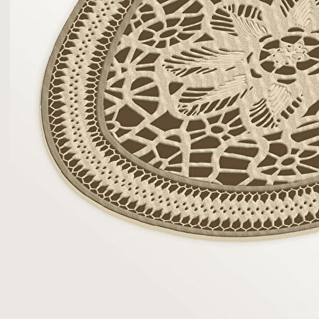 Zambak Lazer Kesim Kaymaz Taban Dijital Baskı Halı St600155Kr