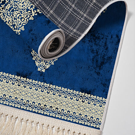 Alanur Star Kaymaz Pamuk Tabanlı Saçaklı Dijital Halı