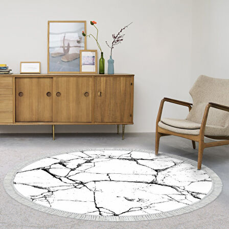 Alanur Yıldız Deri Tabanlı Saçaklı Dijital Halı