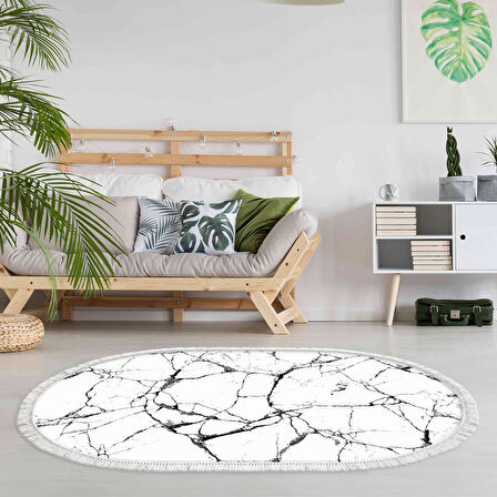 Alanur Trend Keçe Tabanlı Saçaklı Dijital Halı