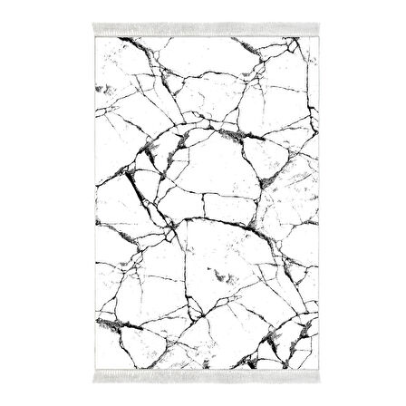 Alanur Trend Keçe Tabanlı Saçaklı Dijital Halı