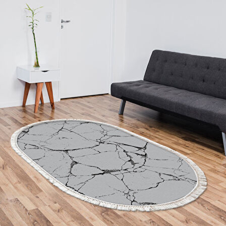 Alanur Star Pamuk Tabanlı Saçaklı Dijital Halı Yuvarlak