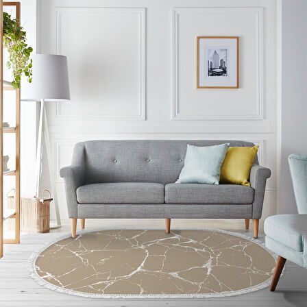 Alanur Trend Keçe Tabanlı Saçaklı Dijital Halı