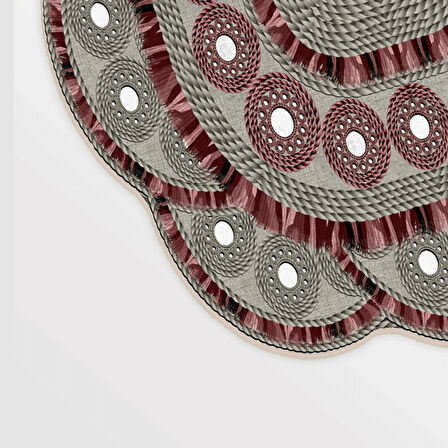 Manolya Lazer Kesim Kaymaz Taban Dijital Baskı Halı St600179Kr