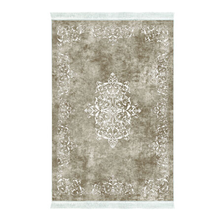 Alanur Star Kaymaz Pamuk Tabanlı Saçaklı Dijital Halı