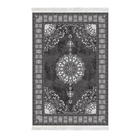 Alanur Yıldız Kaymaz Deri Tabanlı Saçaklı Dijital Halı