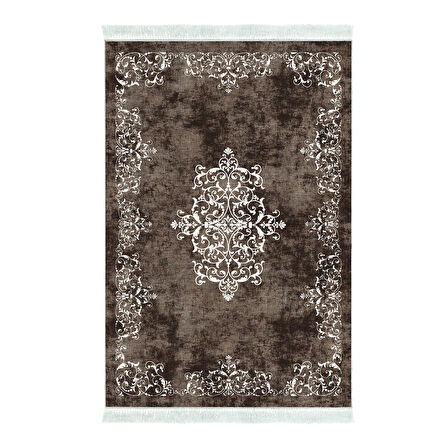 Alanur Star Kaymaz Pamuk Tabanlı Saçaklı Dijital Halı