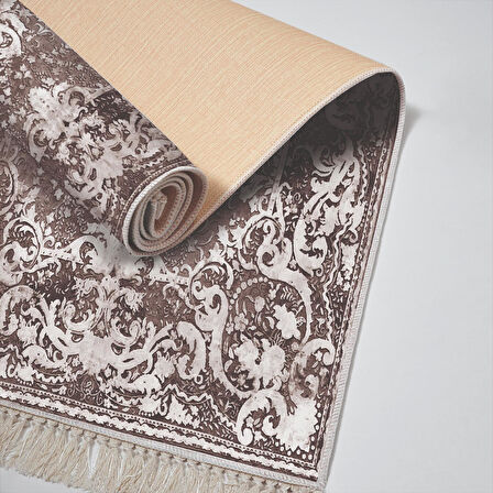 Alanur Yıldız Kaymaz Deri Tabanlı Saçaklı Dijital Halı