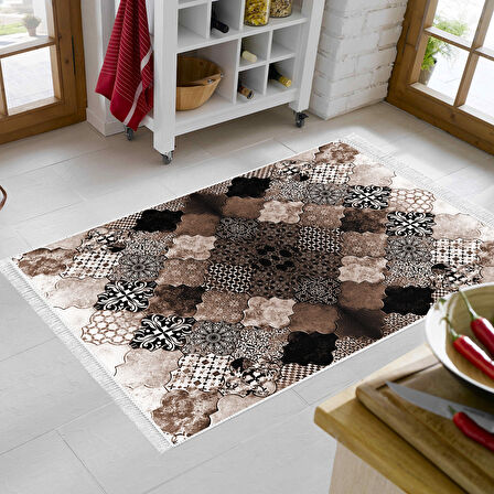 Eko Trend Djt Banyo Paspası Yıkanabilir Kaymaz Taban Mu120 Patchwork