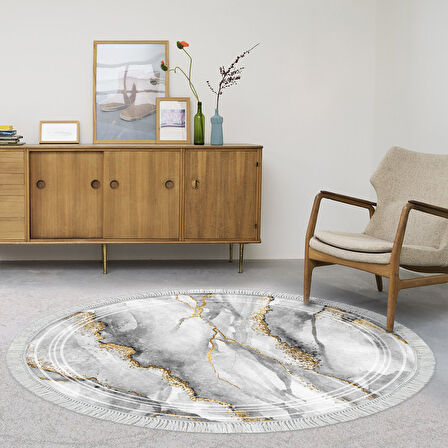 Alanur Star Pamuk Tabanlı Saçaklı Dijital Halı