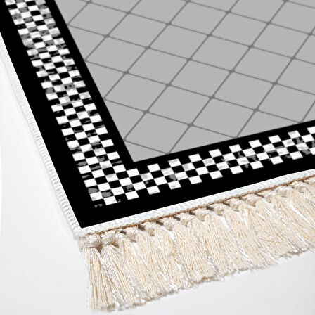 Alanur Star Kaymaz Pamuk Tabanlı Saçaklı Dijital Halı