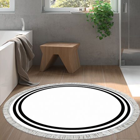 Eko Trend Djt Banyo Paspası Yıkanabilir Kaymaz Taban 1696 Yuvarlak Bordürlü