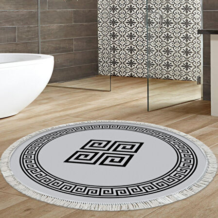 Eko Trend Djt Banyo Paspası Yıkanabilir Kaymaz Taban 656M Yuvarlak Modern