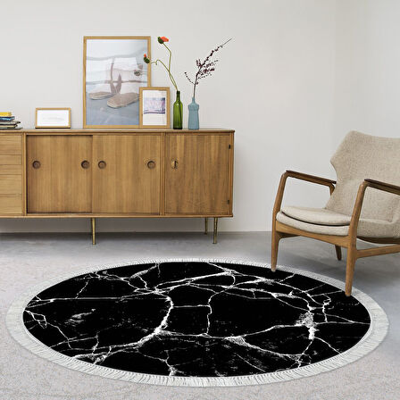 Alanur Trend Keçe Tabanlı Saçaklı Dijital Halı