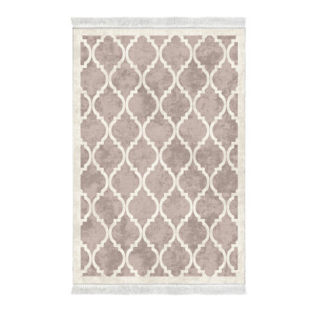 Alanur Star Kaymaz Pamuk Tabanlı Saçaklı Dijital Halı