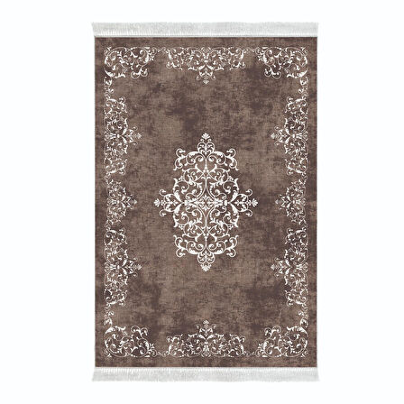 Alanur Yıldız Kaymaz Deri Tabanlı Saçaklı Dijital Halı