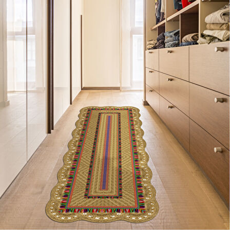 Begonya Lazer Kesim Kaymaz Taban Dijital Baskı Halı St600166Mv