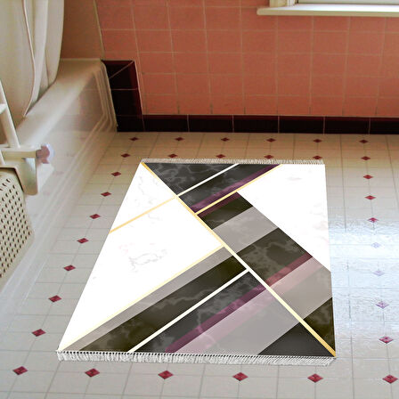 Eko Trend Djt Banyo Paspası Yıkanabilir Kaymaz Taban F5002 Mermer
