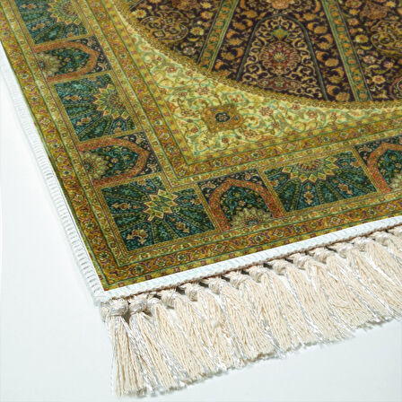 Alanur Star Kaymaz Pamuk Tabanlı Saçaklı Dijital Halı