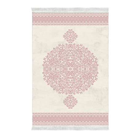 Alanur Yıldız Kaymaz Deri Tabanlı Saçaklı Dijital Halı