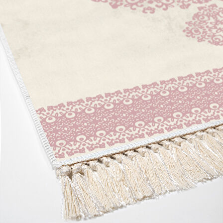 Alanur Yıldız Kaymaz Deri Tabanlı Saçaklı Dijital Halı