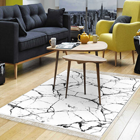 Alanur Star Pamuk Tabanlı Saçaklı Dijital Halı Yuvarlak