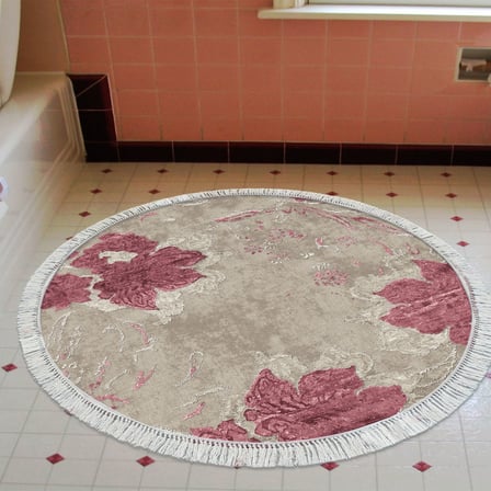 Eko Trend Djt Banyo Paspası Yıkanabilir Kaymaz Taban 660M Yuvarlak Suluboya