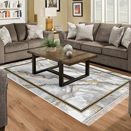 Alanur Star Pamuk Tabanlı Saçaklı Dijital Halı Oval