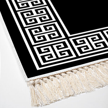 Alanur Yıldız Kaymaz Deri Tabanlı Saçaklı Dijital Halı