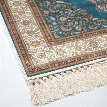 Alanur Yıldız Kaymaz Deri Tabanlı Saçaklı Dijital Halı