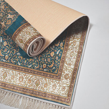 Alanur Yıldız Kaymaz Deri Tabanlı Saçaklı Dijital Halı