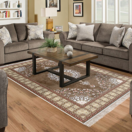 Alanur Yıldız Kaymaz Deri Tabanlı Saçaklı Dijital Halı