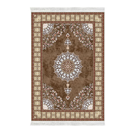 Alanur Yıldız Kaymaz Deri Tabanlı Saçaklı Dijital Halı