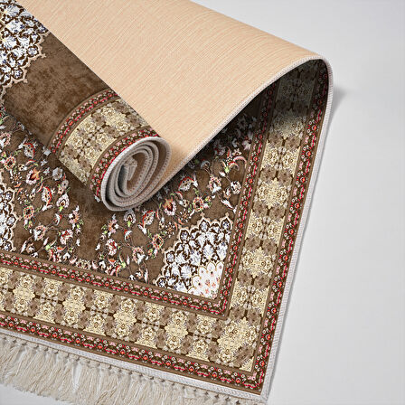 Alanur Yıldız Kaymaz Deri Tabanlı Saçaklı Dijital Halı