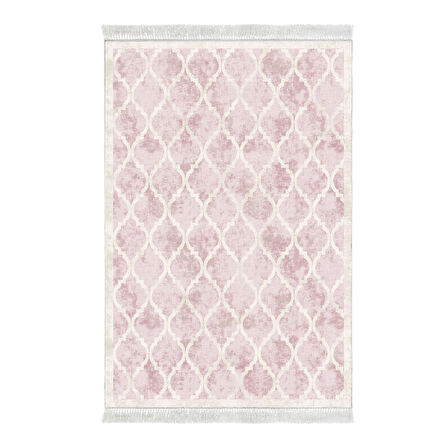 Alanur Star Kaymaz Pamuk Tabanlı Saçaklı Dijital Halı