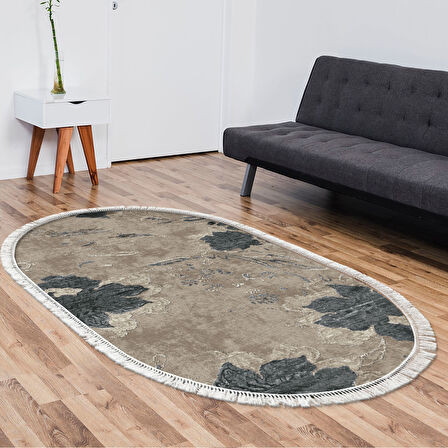 Eko Trend Djt Halı Yıkanabilir Kaymaz Taban 660M Oval Suluboya