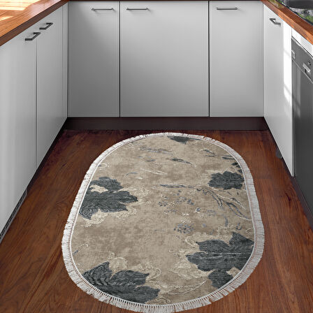 Eko Trend Djt Halı Yıkanabilir Kaymaz Taban 660M Oval Suluboya