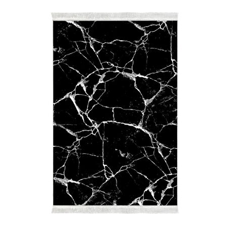 Alanur Yıldız Deri Tabanlı Saçaklı Dijital Halı