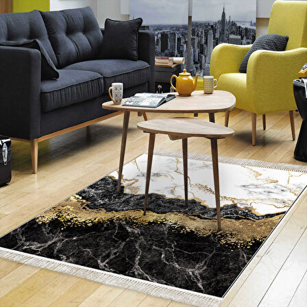 Alanur Star Pamuk Tabanlı Saçaklı Dijital Halı