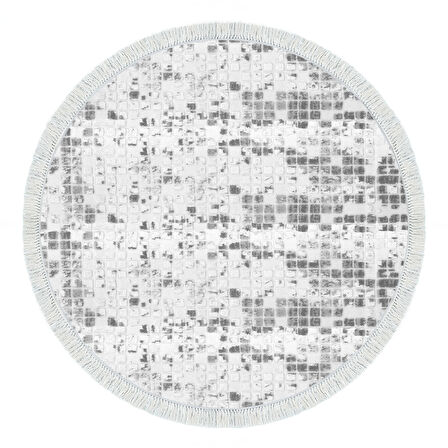 Alanur Trend Keçe Tabanlı Saçaklı Yuvarlak Mutfak Halı Mu180