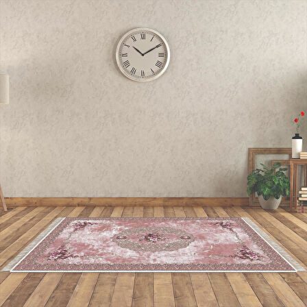 Alanur Yıldız Kaymaz Deri Tabanlı Saçaklı Dijital Halı