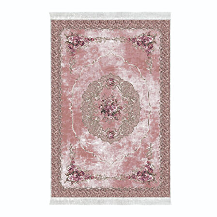 Alanur Yıldız Kaymaz Deri Tabanlı Saçaklı Dijital Halı